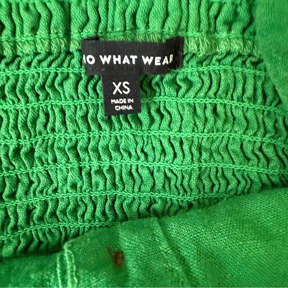 Who What Wear green linen peplum top XS - Picture 5 of 5